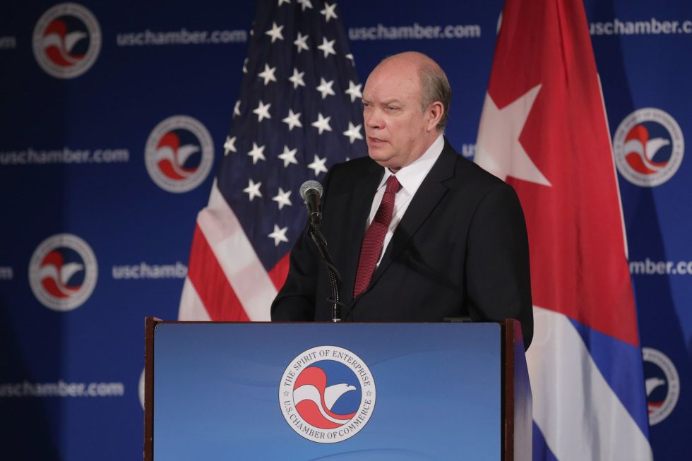 El ministro cubano Rodrigo Malmierca en la Cámara de Comercio de EE UU El ministro cubano Rodrigo Malmierca en la Cámara de Comercio de EE UU