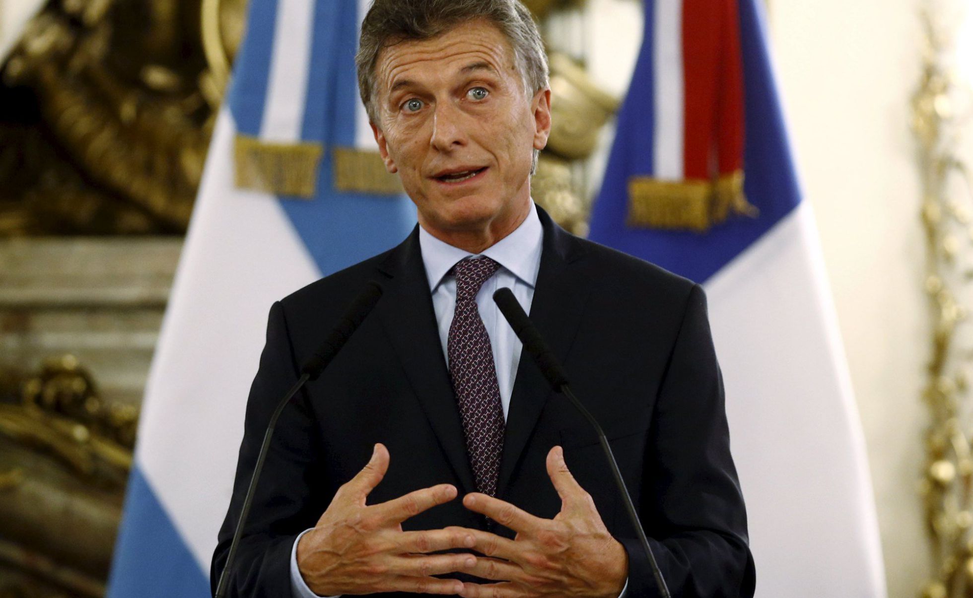 El presidente argentino Mauricio Macri en Francia.  El presidente argentino Mauricio Macri en Francia.