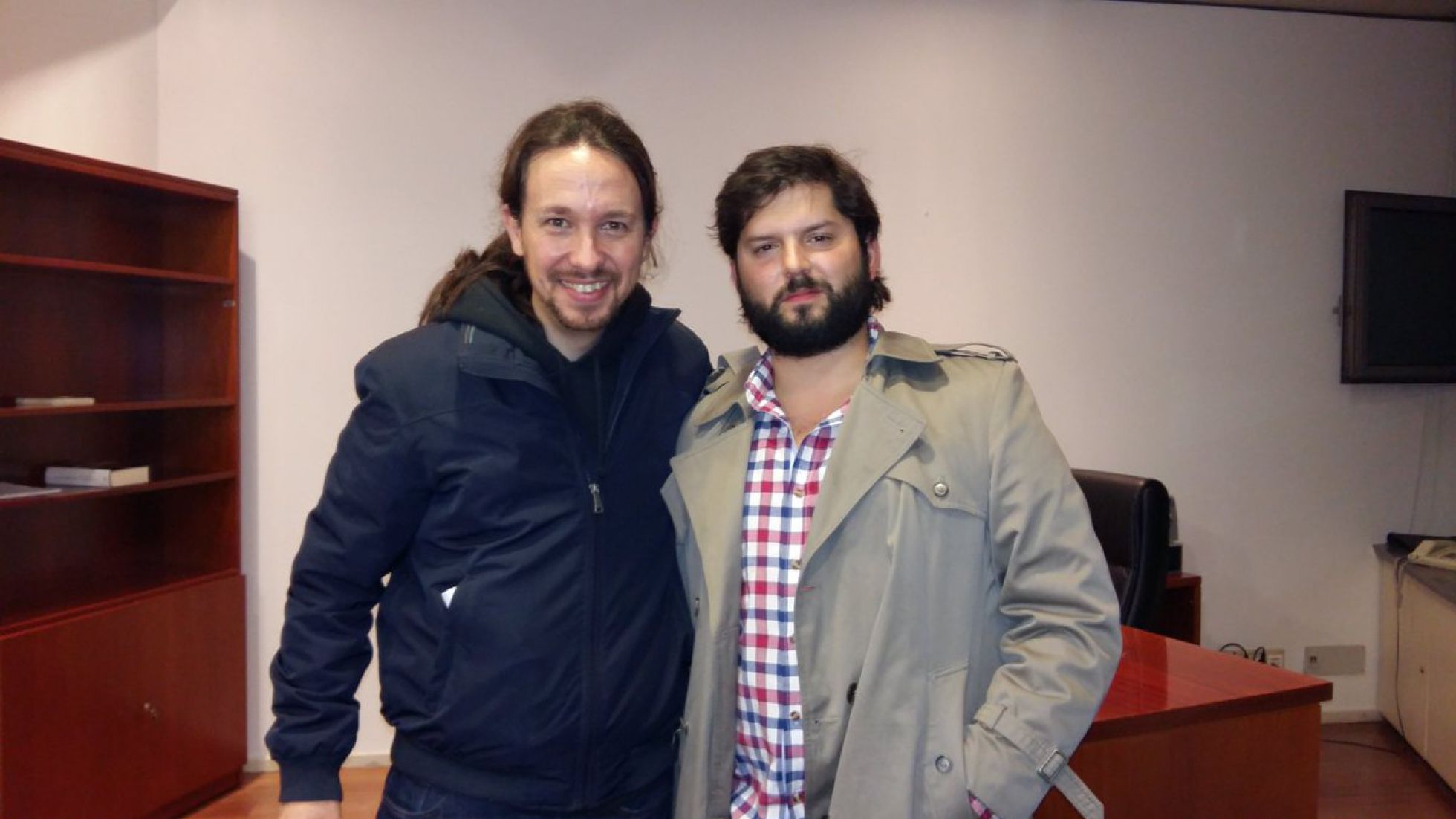 Gabriel Boric y Pablo Iglesias Gabriel Boric y Pablo Iglesias