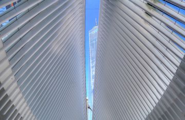 Vista de la Torre Uno desde el interior del Oculus