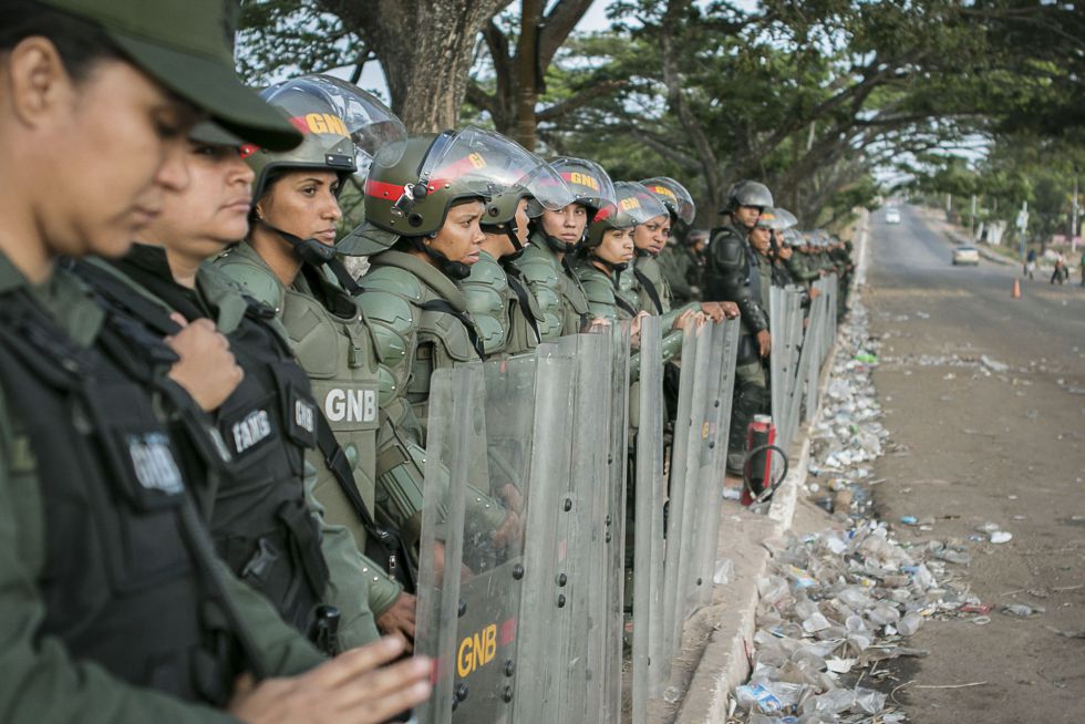 La Fuerza Armada Nacional Bolivariana en Tumeremo.
