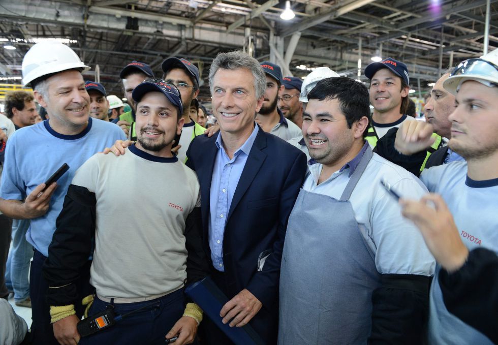 Mauricio Macri, en una planta de Toyota en Zárate.