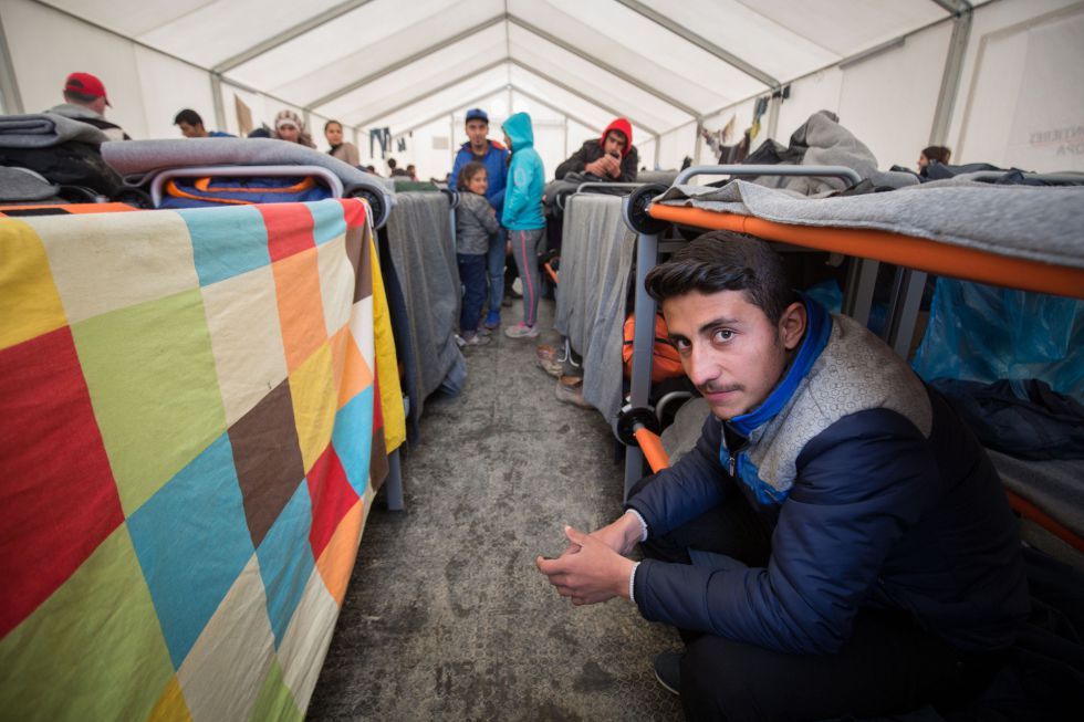 Campo de refugiados de Idomeni, cerca de la frontera greco-macedonia.