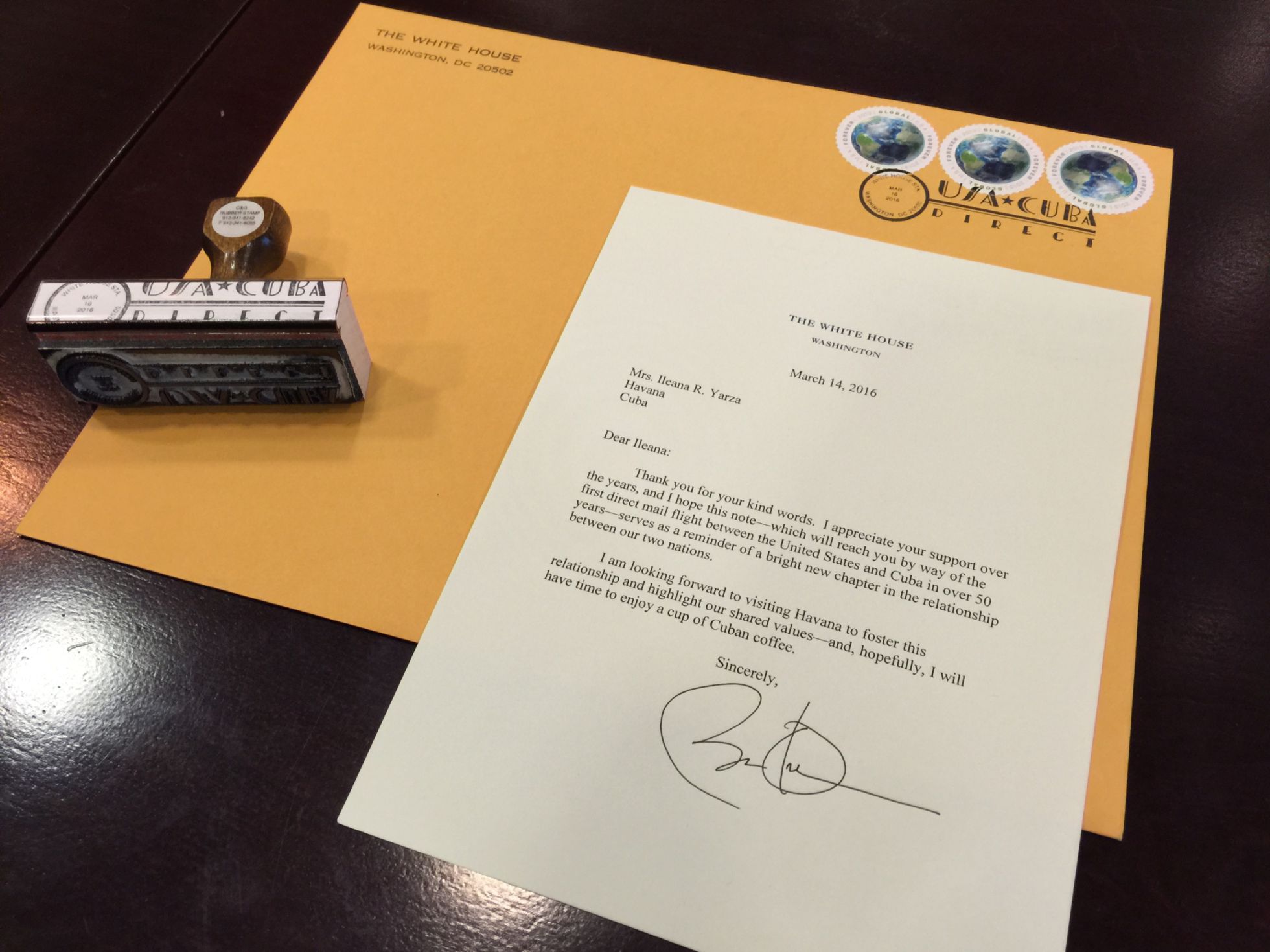 La carta de Obama La carta de Obama