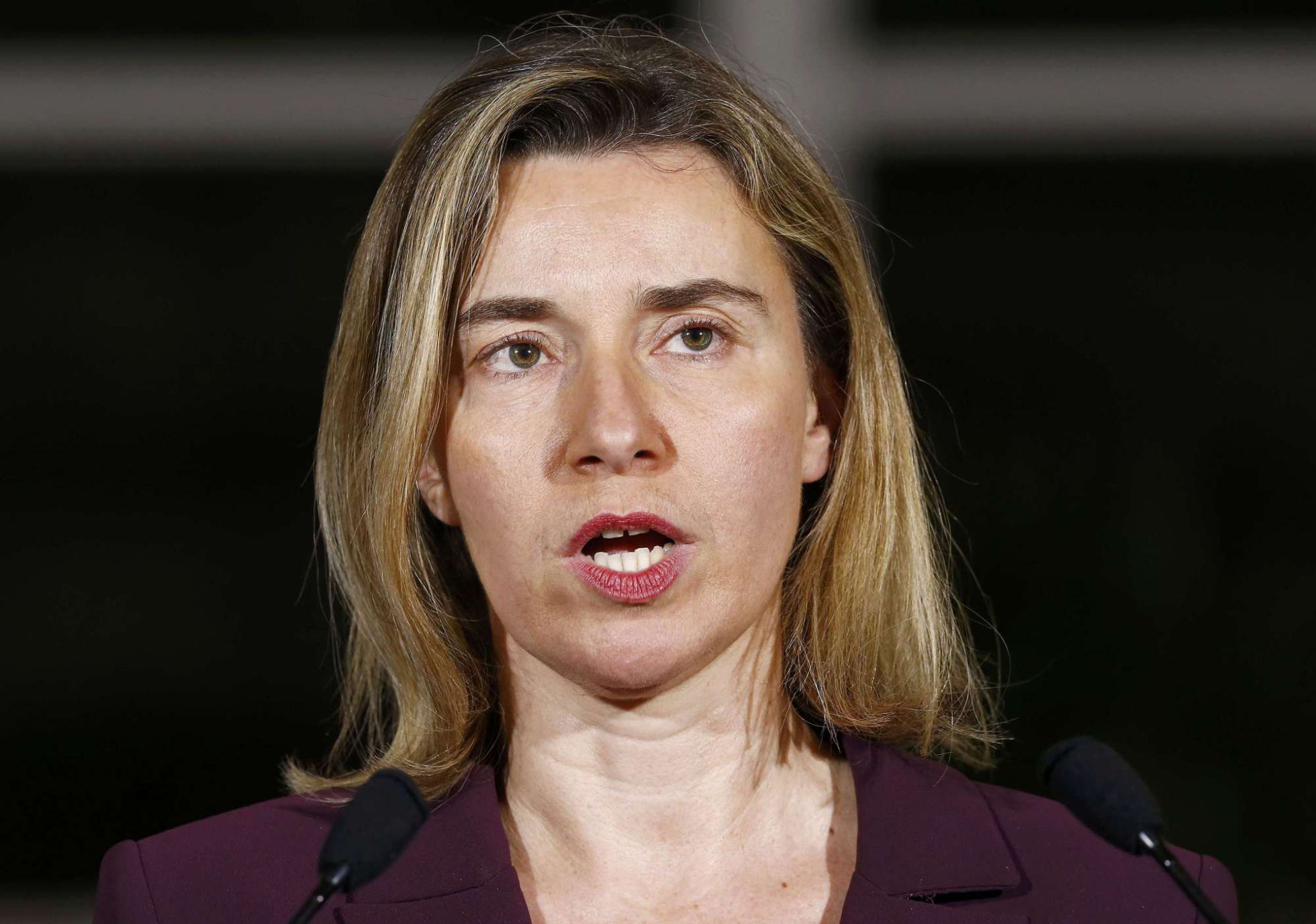 La alta representante para la Política Exterior Europea, Federica Mogherini, este miércoles en Génova. La alta representante para la Política Exterior Europea, Federica Mogherini, este miércoles en Génova.