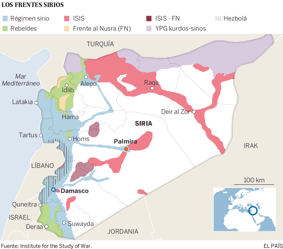 El Ejército sirio, a las puertas de Palmira en una ofensiva contra el ISIS