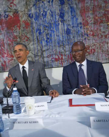 Barack Obama y el líder disidente cubano Manuel Cuesta Morúa, el pasado 22 de marzo en La Habana.