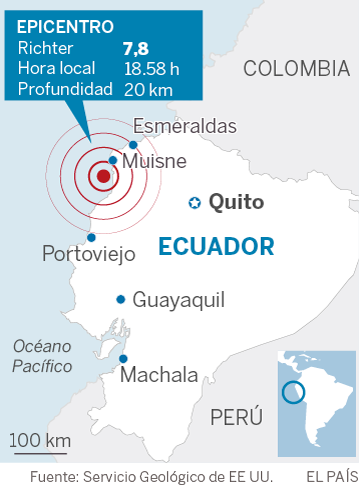 La zona costanera de l’Equador, la més afectada pel terratrèmol