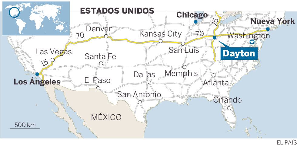 Localización de Dayton (EE UU, Ohio)
