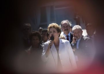 Dilma durante su discurso de despedida en Brasilia.