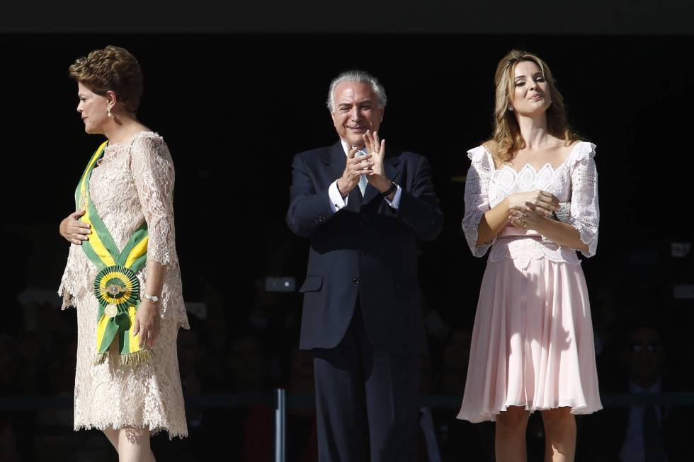 Michel y Marcela Temer, en la toma de posesión de Rousseff, el 1 de enero de 2015.