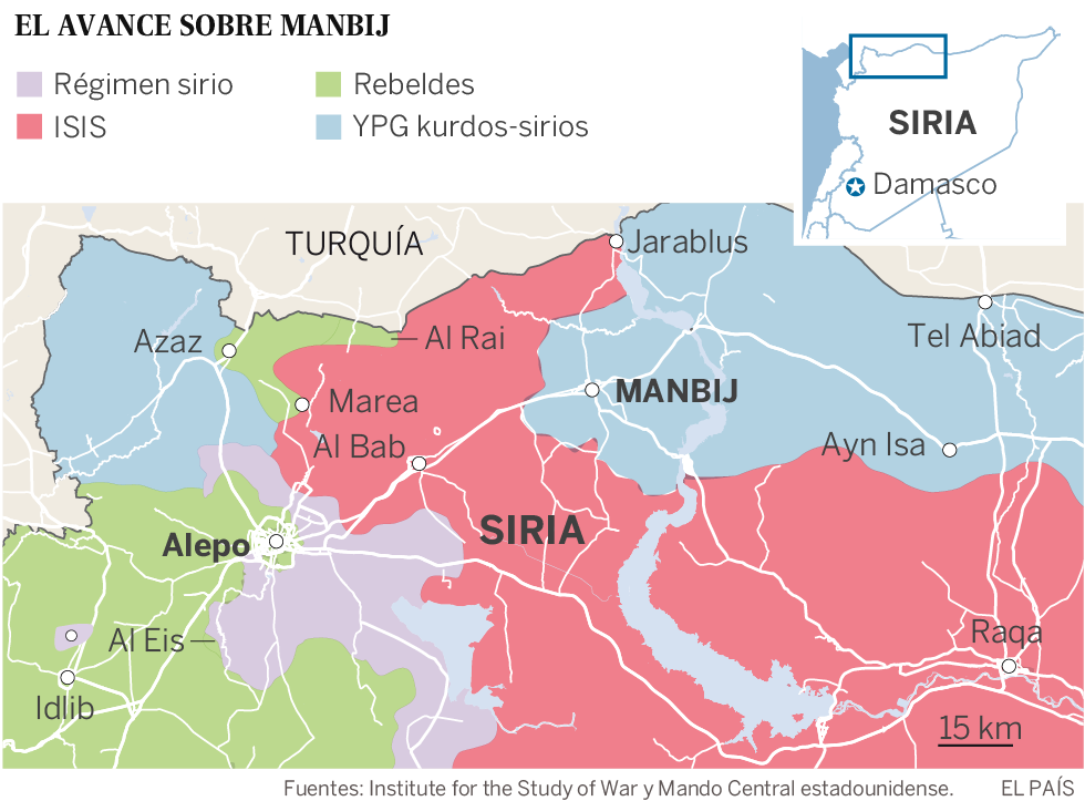 Kurdos, rebeldes y EE UU impulsan una ofensiva coordinada contra el ISIS en Siria