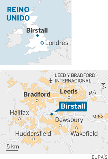 Mapa de localización de Birstall (Reino Unido)