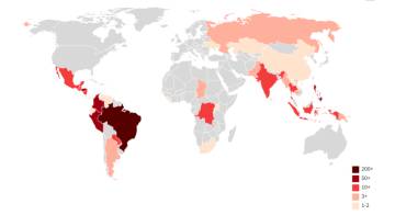 Asesinatos por país 2010-2015.