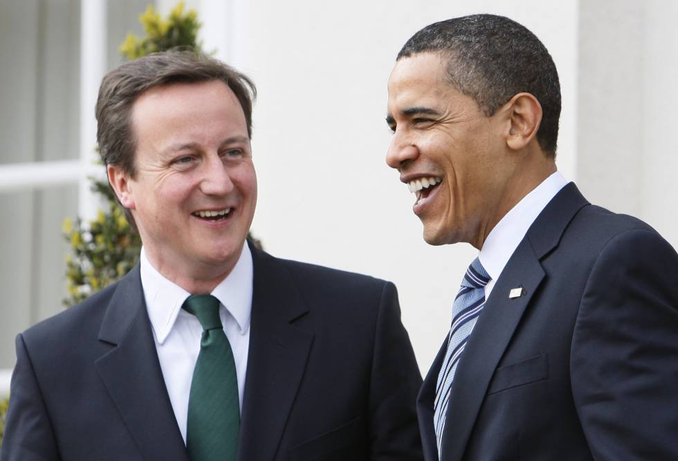 El primer ministro británico, David Cameron, junto a Barack Obama en 2009.
