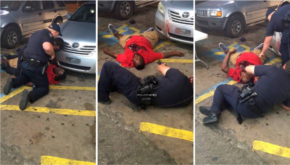 Imágenes de un vídeo que muestra la muerte de Sterling a manos de la policía en Baton Rouge. Imágenes de un vídeo que muestra la muerte de Sterling a manos de la policía en Baton Rouge.