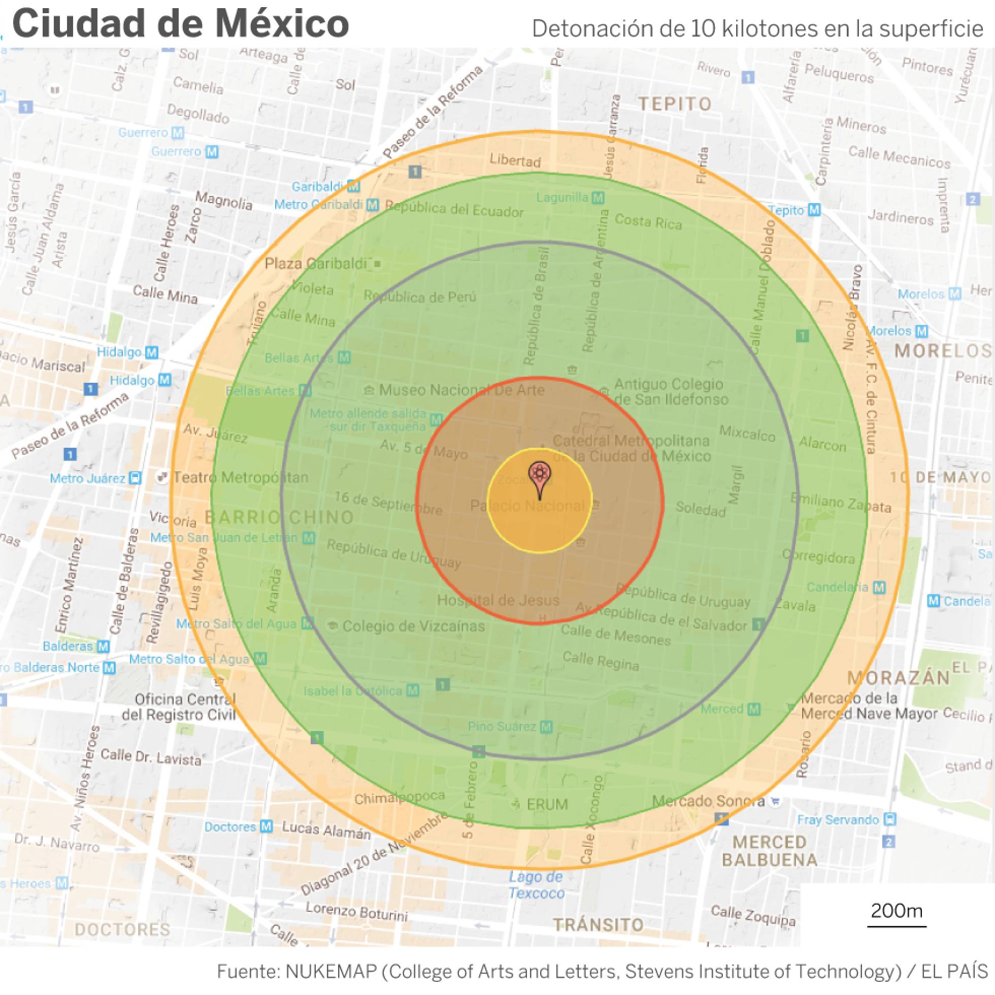 O poder de destruição de uma bomba como a que a Coreia do Norte testou O poder de destruição de uma bomba como a que a Coreia do Norte testou