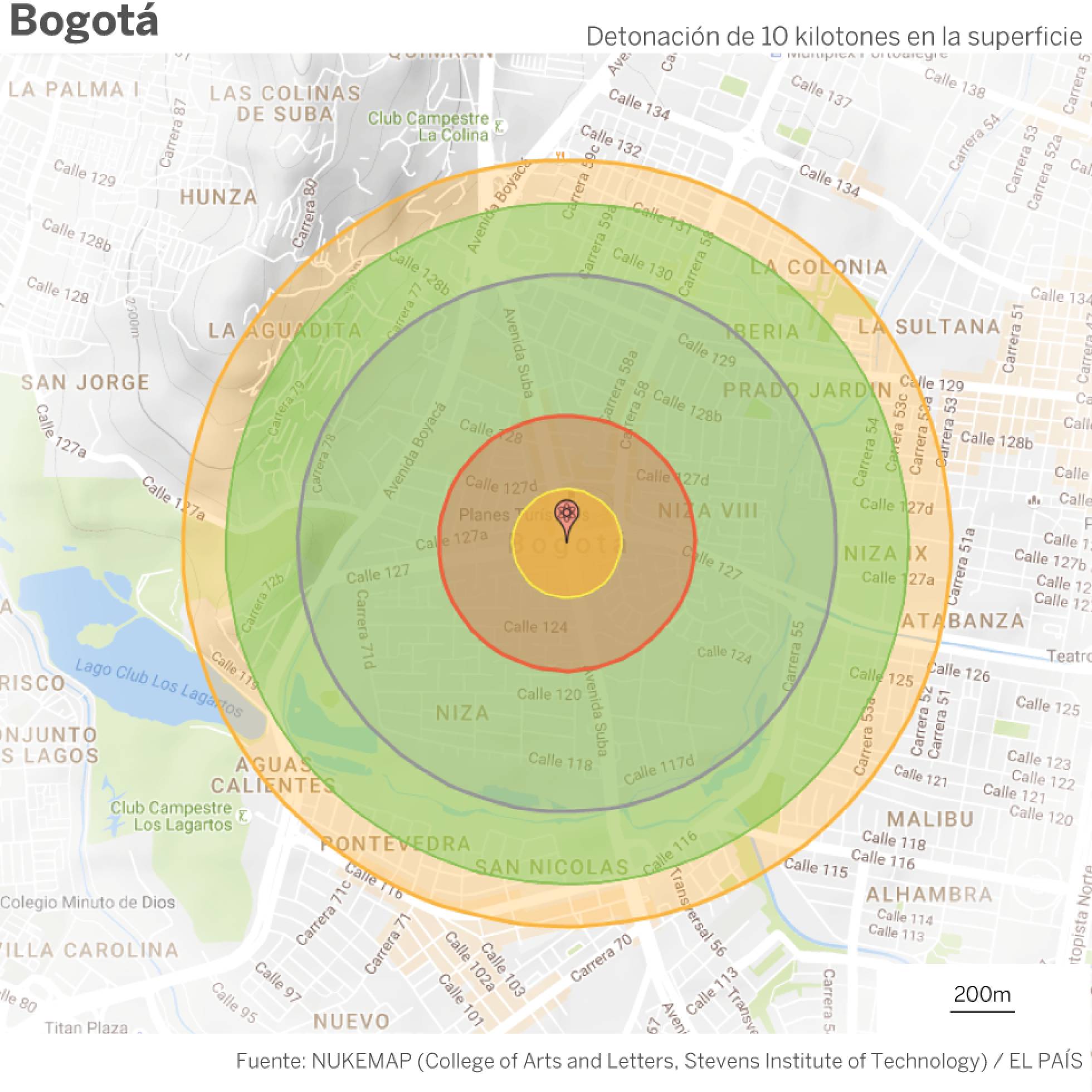 O poder de destruição de uma bomba como a que a Coreia do Norte testou O poder de destruição de uma bomba como a que a Coreia do Norte testou