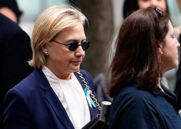Hillary Clinton abandona los actos del 11-S mareada por una neumonía