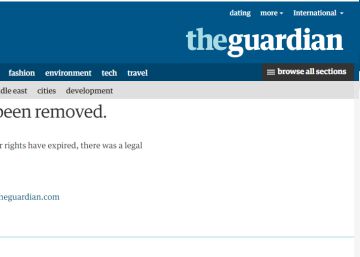 ‘The Guardian’ retira de su web una noticia sobre un supuesto caso de corrupción de Angélica Rivera ‘The Guardian’ retira de su web una noticia sobre un supuesto caso de corrupción de Angélica Rivera