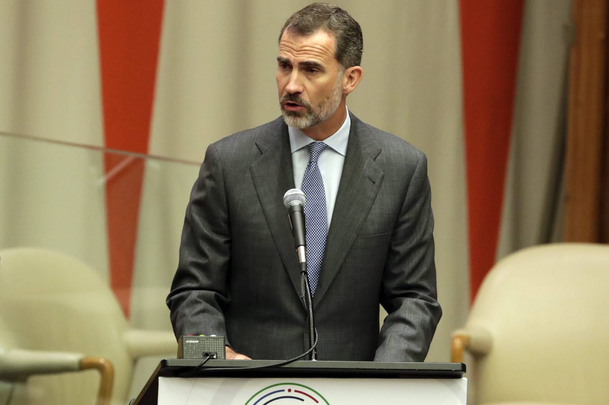 El Rey durante su discurso en la cumbre sobre crisis de los refugiados en la ONU. El Rey durante su discurso en la cumbre sobre crisis de los refugiados en la ONU.