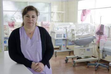 Margarita Araya en el área de Neonatología del Fiorito, cerrada.