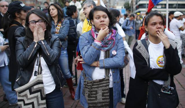 Decepción en Bogotá tras conocerse los resultados. 