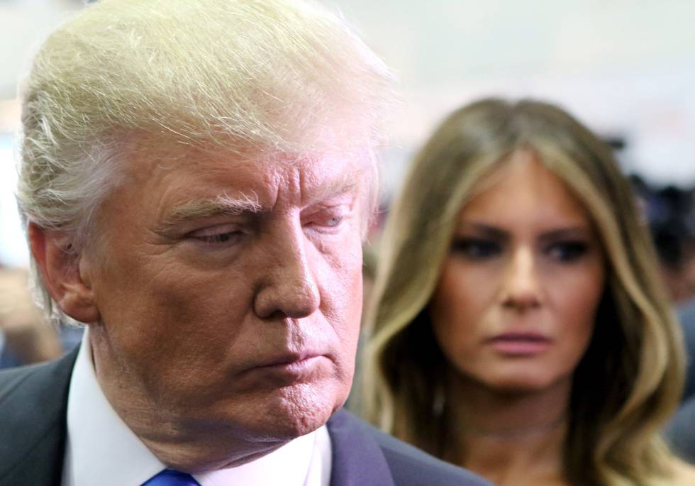 El candidato republicano, Donald Trump, y su tercera esposa, Melania