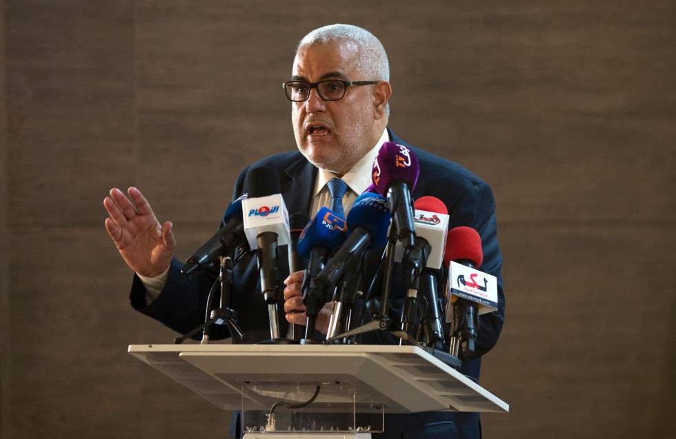 El presidente de Marruecos y secretario general del Partido Justicia y Desarrollo (PJD), durante una conferencia de prensa celebra el 22 de octubre en Salé.rn