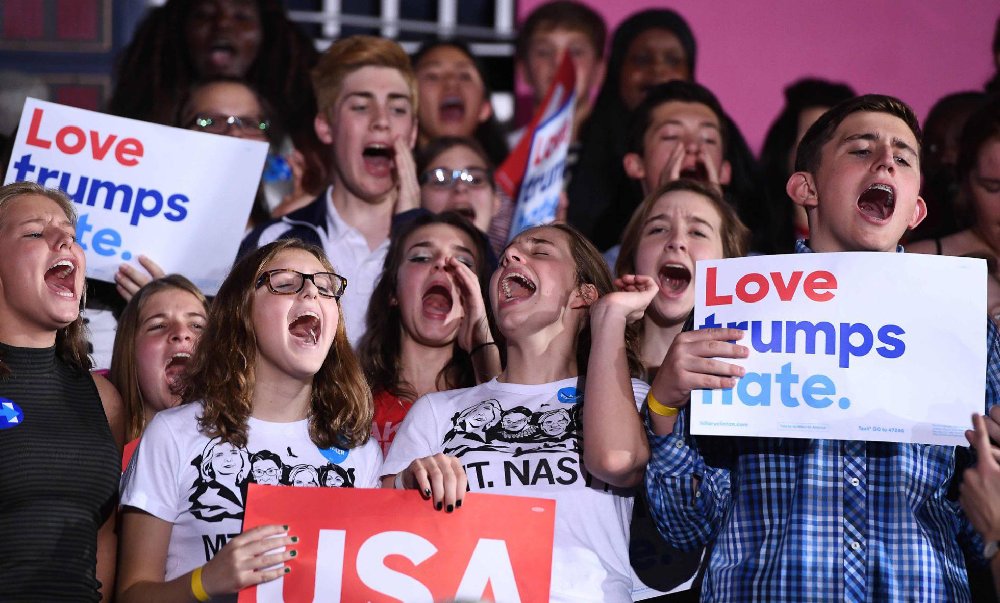 Seguidores de Hillary Clinton en Iowa. Seguidores de Hillary Clinton en Iowa.