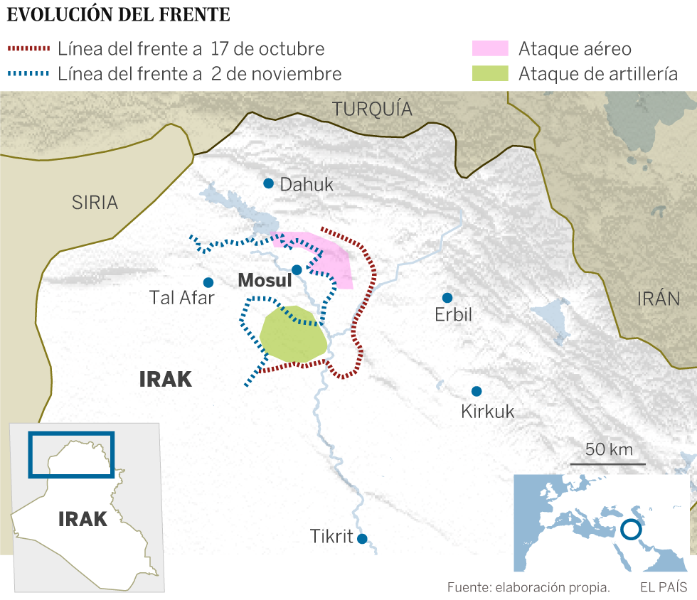 Francia asegura que la creciente resistencia del ISIS frena la ofensiva de Mosul