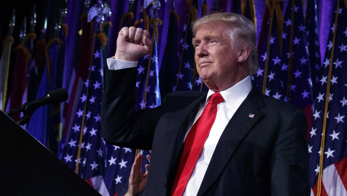 Donald Trump celebra su victoria, en Nueva York.