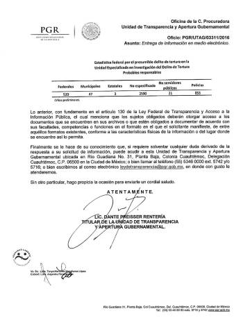Solicitud de información hecha a la PGR. Solicitud de información hecha a la PGR.