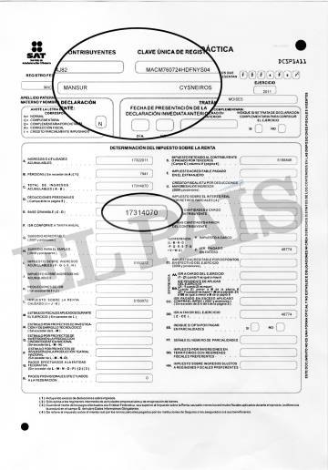 Moisés Mansur Cysneiros’ 2011 tax return.