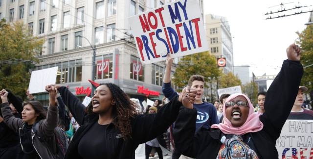 Marcha contra Donald Trump el pasado 16 de noviembre en Seattle. 