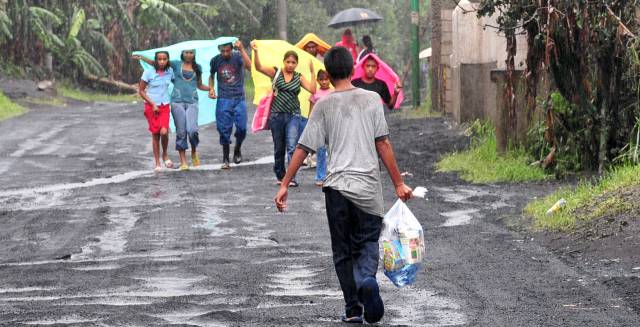 Lluvias en San Vicente Pacaya, Guatemala.