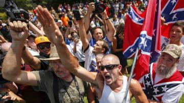 Miembros del Ku Klux Klan en una concentración en Carolina del Sur, en 2015