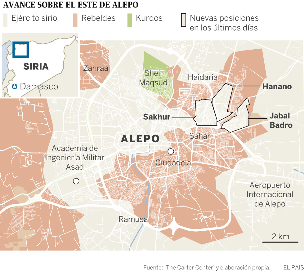 El Asad da un vuelco a la guerra al recuperar un tercio del Alepo rebelde