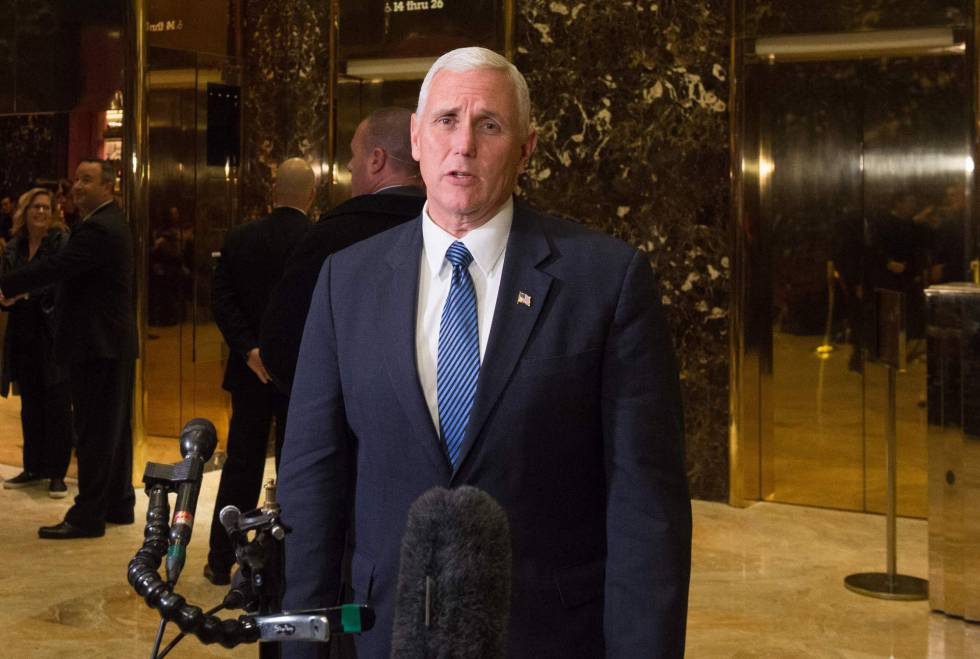 El vicepresidente electo, Mike Pence, este martes en Nueva York.