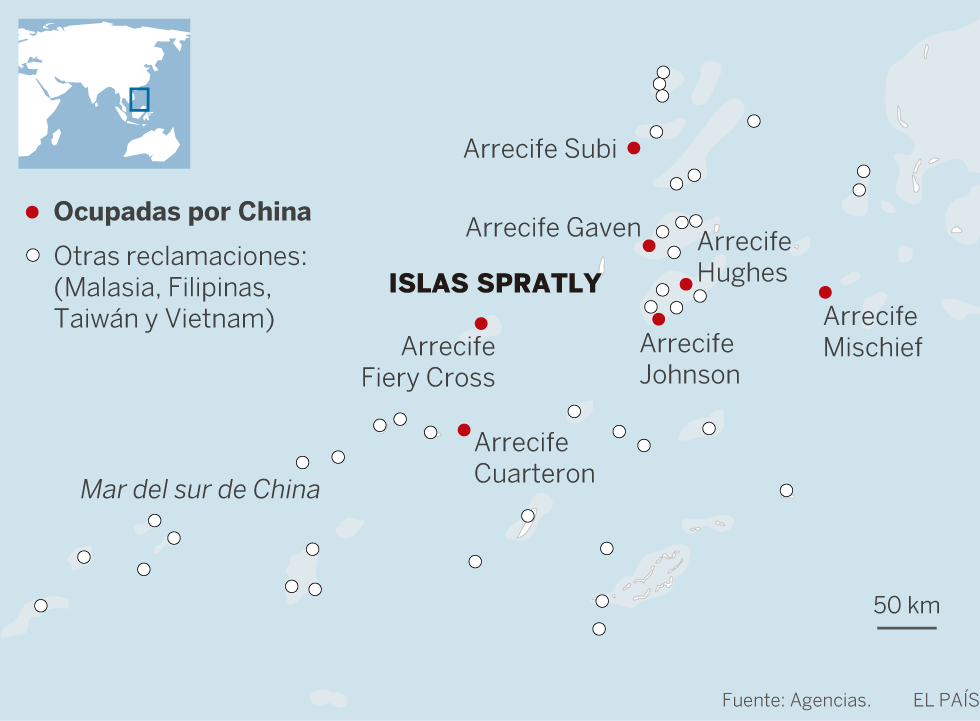 Pekín instala sistemas antiaéreos en sus islas artificiales