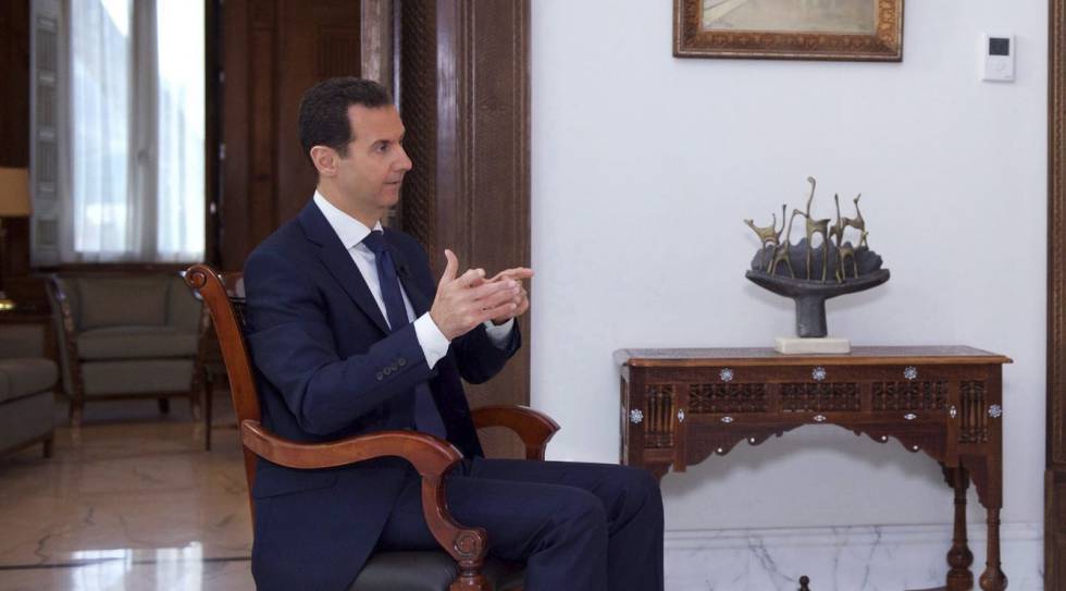 Bachar El Asad en una entrevista para la televisión rusa, este martes en Damasco.