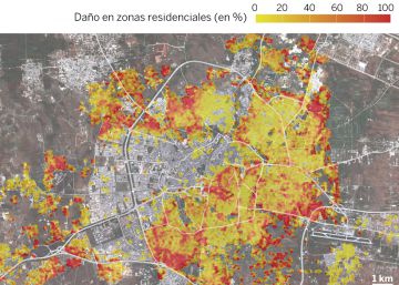 La destrucción de Alepo, en un mapa de la ONU La destrucción de Alepo, en un mapa de la ONU