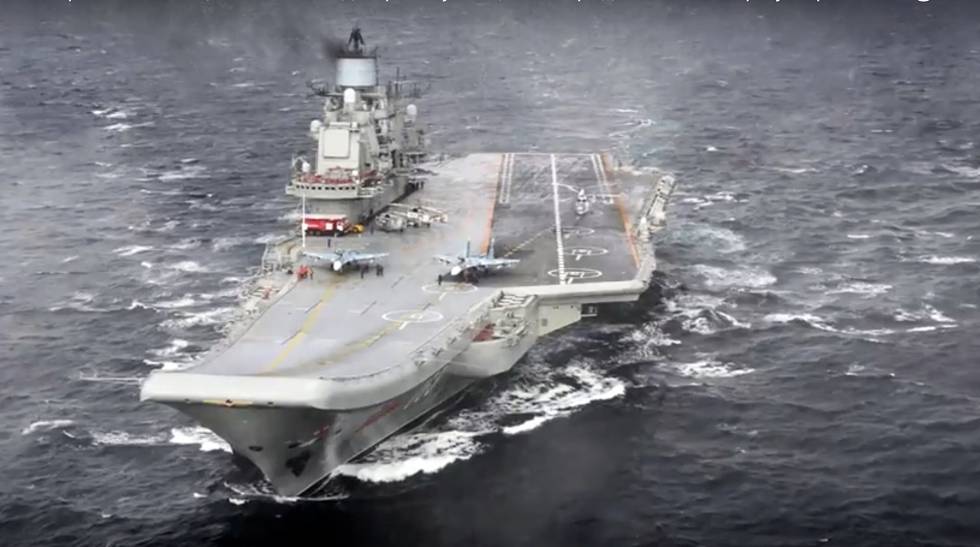 El portaaviones ruso 'Admiral Kuznetsov' regresa este 6 de enero de 2017 a su base después de prestar servicios militares en Siria. 