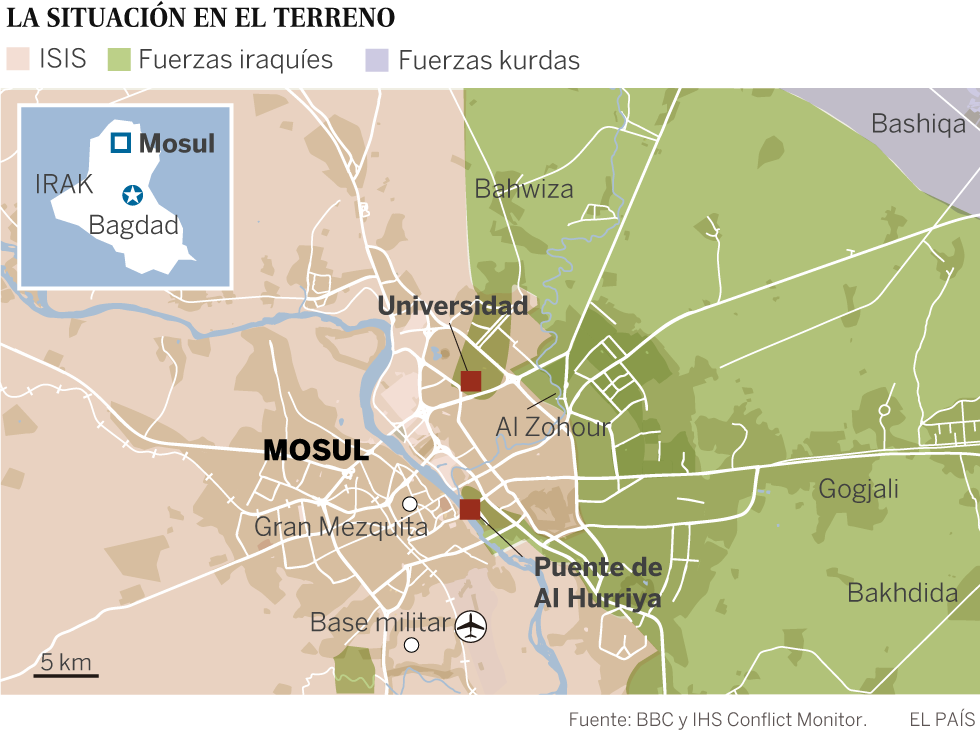 Las tropas iraquíes logran avances estratégicos en la ofensiva de Mosul