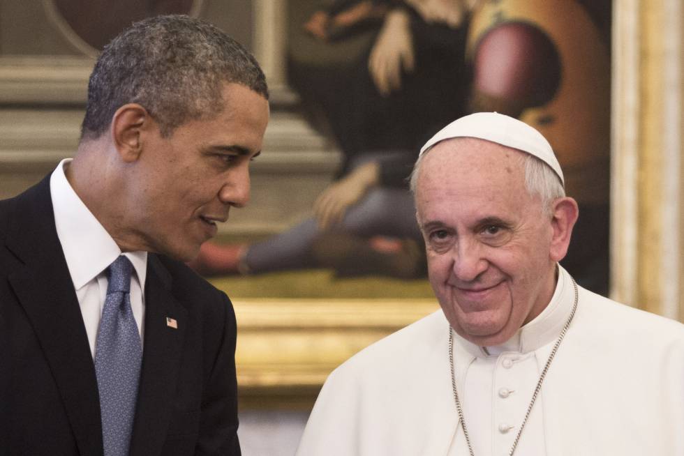 Visita de Barack Obama a Francisco en Roma el 27 de marzo de 2014.