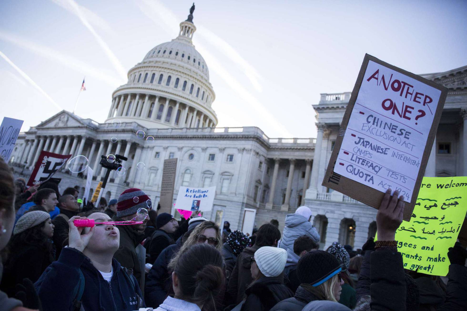 Manifestación contra Trump, el sábado ante el Capitolio. Manifestación contra Trump, el sábado ante el Capitolio.
