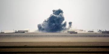 Imagen de una explosión en el norte de Siria, de este miércoles. Imagen de una explosión en el norte de Siria, de este miércoles.