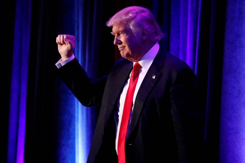 Donald Trump, la nit de la seva victòria electoral, a Nova York.