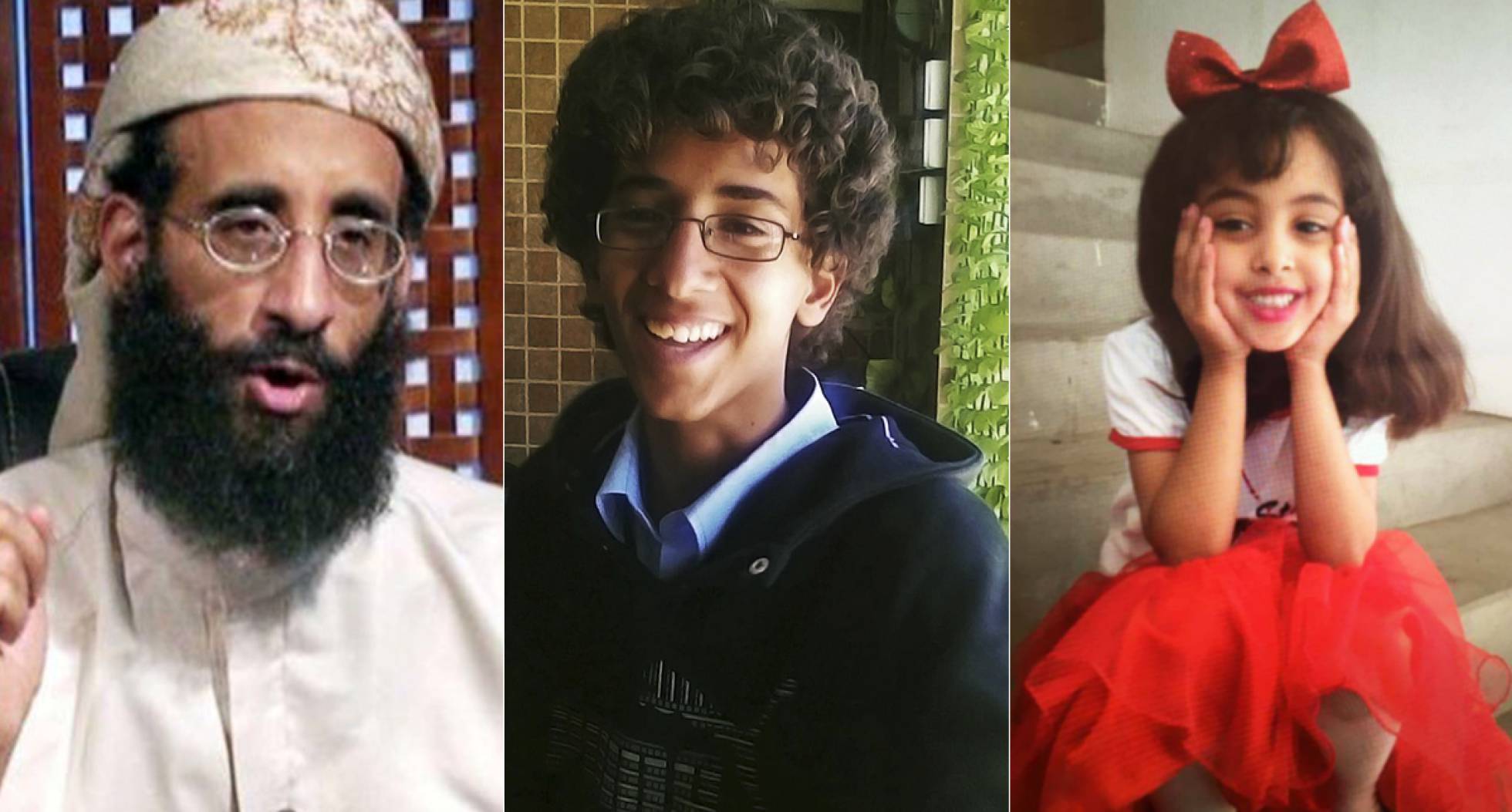 De izquierda a derecha: el clérigo estadounidense de origen yemení Anuar al Aulaki y sus hijos Abdulrahman y Nora. De izquierda a derecha: el clérigo estadounidense de origen yemení Anuar al Aulaki y sus hijos Abdulrahman y Nora.