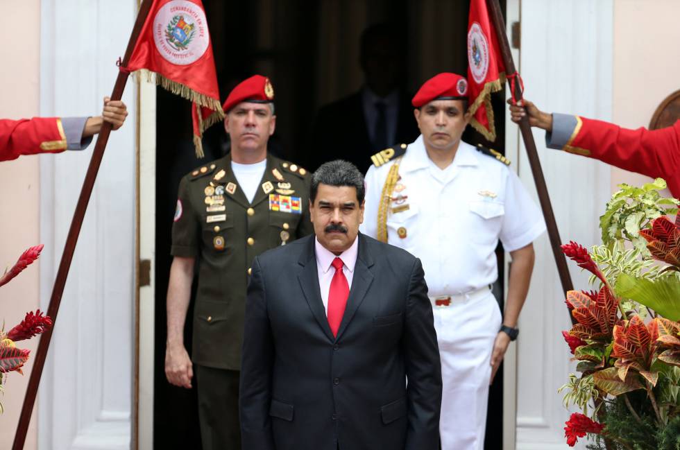 Maduro en la cumbre de la ALBA este domingo en Caracas. 